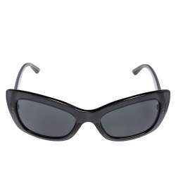 Pre Owned Prada Black Acetate SPR19M Cat Eye Sunglasses