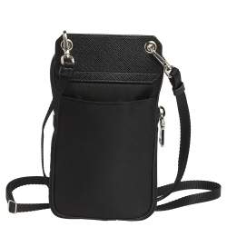 Pre Owned Prada Black Nylon and Leather Smartphone Crossbody Case Bag