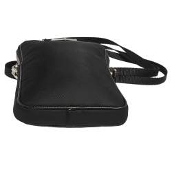 Pre Owned Prada Black Nylon and Leather Smartphone Crossbody Case Bag