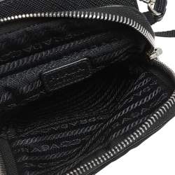 Pre Owned Prada Black Nylon and Leather Smartphone Crossbody Case Bag
