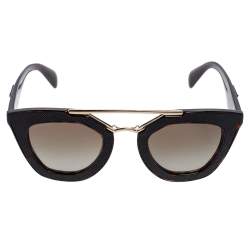 Prada Brown Tortoise Acetate SPR14S Gradient Cat Eye Sunglasses