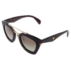 Prada Brown Tortoise Acetate SPR14S Gradient Cat Eye Sunglasses