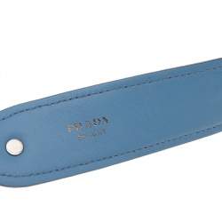 Pre Owned Prada Blue Leather Embellished Shoulder Strap Belt
