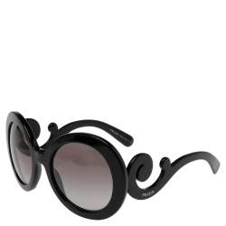 Prada Black/Grey Gradient SPR27N Oversized Round Sunglasses