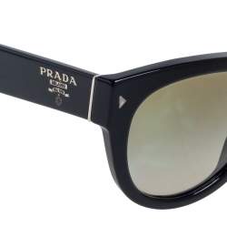 Pre Owned Prada Black SPR 17O Gradient Oval Sunglasses