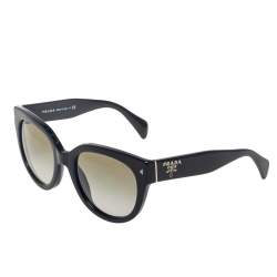 Pre Owned Prada Black SPR 17O Gradient Oval Sunglasses