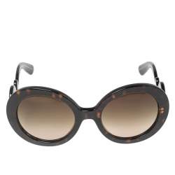 Prada Brown Tortoise SPR27N Baroque Gradient Round Sunglasses