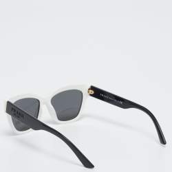 Pre Owned Prada Black/White SPR 23X Cat Eye Sunglasses