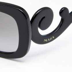 Prada Black Acetate Square Frame Baroque Sunglasses