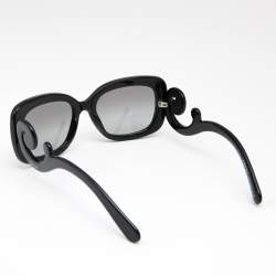 Prada Black Acetate Square Frame Baroque Sunglasses