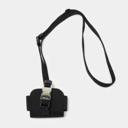 Prada Black Nylon Airpods Pro Case with Adjustable Strap