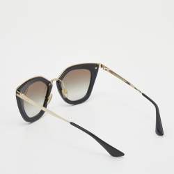 Pre Owned Prada Black/Gold Brown Gradient SPR 53S Cinema Cat-Eye Sunglasses