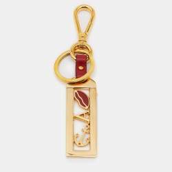 Prada Red Leather My Character Slot Key Chain