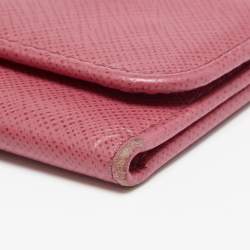 Prada Pink Saffiano Lux Leather Key Case Holder