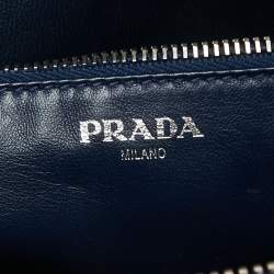Pre Owned Prada Blue Saffiano Leather Wristlet Travel Organizer