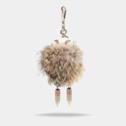 Prada Multicolor Fox Fur Millie Robot Keychain