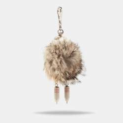 Prada Multicolor Fox Fur Millie Robot Keychain