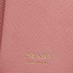 Prada Pink Saffiano Leather Key Case Holder