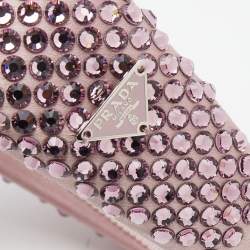 Prada Pink Crystal Embellished Satin Headband