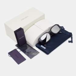 Pre Owned Prada Black/Slate Gray SPR17W Symbole Geometric Sunglasses