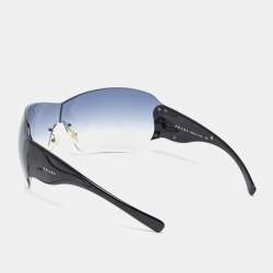 Pre Owned Prada Black Gradient SPR 51G Rimless Shield Sunglasses