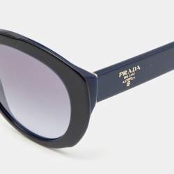 Pre Owned Prada Blue/ Blue Gradient SPR 01Y Oversized Sunglasses
