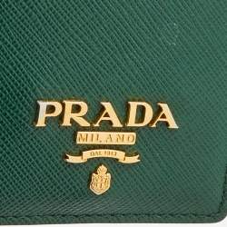 Prada Green Saffiano Leather Badge Holder