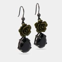 Prada Sterling Silver Rose Crystal Drop Earrings Prada | TLC