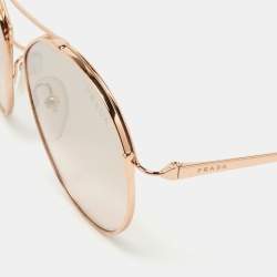 Prada Rose Gold Tone/ Brown Gradient SPR56U Aviator Sunglasses