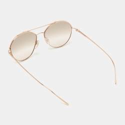 Prada Rose Gold Tone/ Brown Gradient SPR56U Aviator Sunglasses