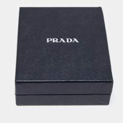 Pre Owned Prada Black Crystal Embellished Fabric Clip On Earrings