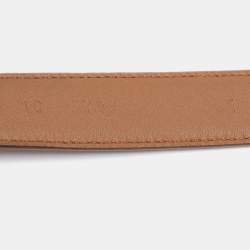 Prada Brown Saffiano Leather Slim Belt 85CM