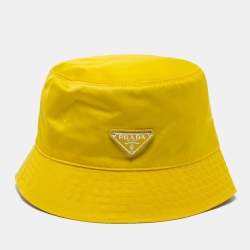 Prada Yellow Nylon Logo Plaque Detail Bucket Hat S Prada | TLC