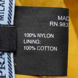 Pre Owned Prada Yellow Nylon Logo Plaque Detail Bucket Hat S