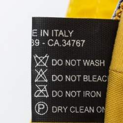 Pre Owned Prada Yellow Nylon Logo Plaque Detail Bucket Hat S
