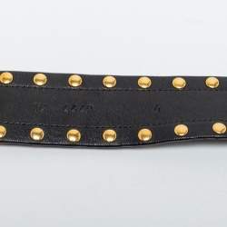 Pre Owned Prada Black Studded Leather Buckle Belt 85CM