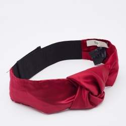 Prada Burgundy Silk Knotted Elasticized Waist Belt S