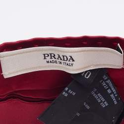 Prada Burgundy Silk Knotted Elasticized Waist Belt S