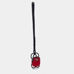 Prada Red/Black Nylon, Leather and Rubber Smartphone Phone Case Landyard