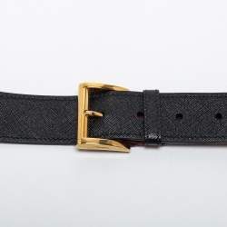 Pre Owned Prada Black Saffiano Leather Bag Shoulder Strap