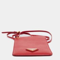Prada Red Saffiano Lux Leather Smartphone Case