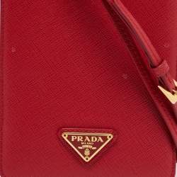 Prada Red Saffiano Lux Leather Smartphone Case