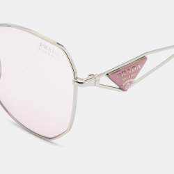 Prada Pink/Silver SPR57Y Gradient Oversized Sunglasses