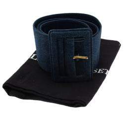 Prada Blue Denim Wide Belt 75 CM