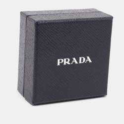 Prada Black Crystal Resin Enamel Embellished Silver Tone Adjustable Cord Bracelet