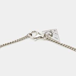 Prada Sterling Silver Enamel Triangle Station Necklace