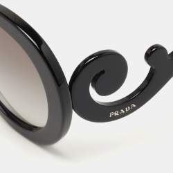 Prada Black SPR27N Baroque Round Sunglasses