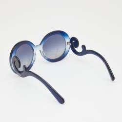 Prada Navy Blue/Blue SPR 27N Baroque Round Sunglasses