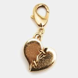Prada Gold Tone Broken Heart Pendant Charm