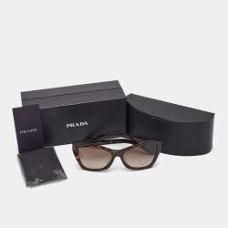 Prada Dark Brown Tortoise SPR 07X Cat Eye Sunglasses